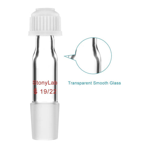 StonyLab Thermometer Inlet Adapter with 19/22 Inner Joint, 80mm Height, for Distillation Apparatus...