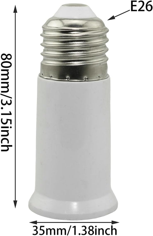 3PCS E26 80mm/3.15inch Socket Extender Extension Socket Adapter Light Bulb Socket Extension Lamp Holder Adapter...