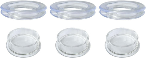 zhuohai 3Pcs Plastic Patio Table Umbrella Hole Ring and Cap Set for Outdoor Glass Garden Beach Yard Table Umbrella Plug (2 Inch, Translucent)...
