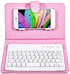 Portable Bluetooth Keyboard with Leather Case, Universal Keyboard with Detachable Flip Case and Stand, Cover with for 4.5''-6.8'' iOS,for Android/...