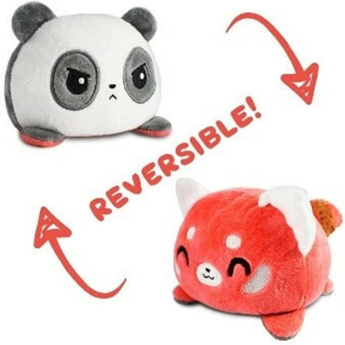 TeeTurtle - The Original Reversible Panda Plushie - Red Panda + Panda - Cute Sensory Fidget Stuffed Animals That Show Your Mood...