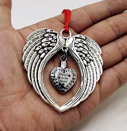 JUPPE Memorial Sympathy Gift - Angel Wings Christmas Ornament Decoration - A Piece of My Heart Lives in Heaven - Bereavement Gift for Loss of Love...