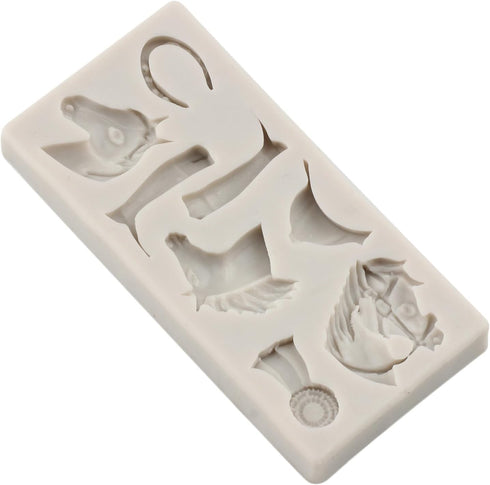 Horse Silicone Molds Horseshoe Hoof Fondant Molds Cowboy Boot Mold Horse Head Mold For Sugar Cake Decorating Cupcake Topper Chocolate Gum Paste Ca...