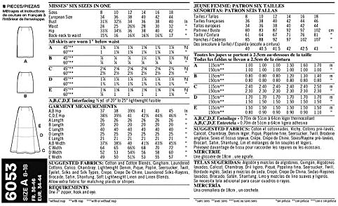 New Look 6053 Misses' Skirts Sewing Pattern, Size A (8-10-12-14-16-18)...
