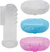 Baby Finger Toothbrush (Set of 3) - Silicone Baby Toothbrush with 3 Cases in Blue, Pink & Clear- Toddler Training Toothbrush - Newborn Oral Massag...