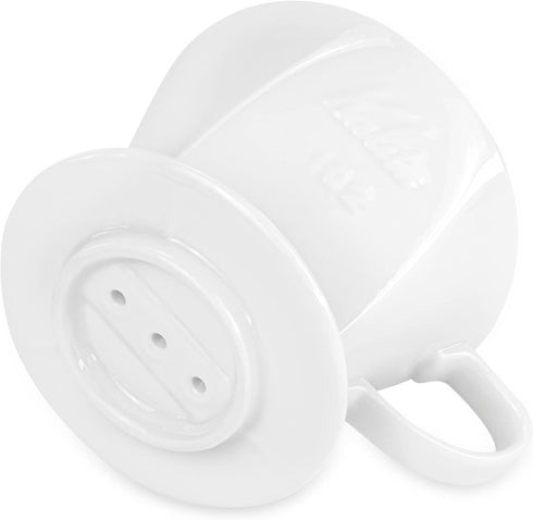 Pour Over Ceramic - Coffee Dripper with 3 Holes Flat Bottom, Porcelain Slow Filter Cone for Travel, Camping, Office, Home, Coffee Maker Brew...