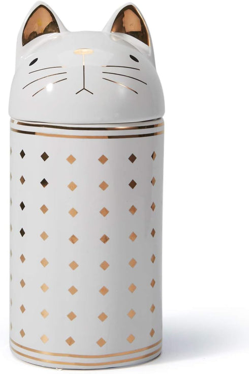 HAUCOZE Cat Cookie Jar Decorative Candy Jar with Lid Modern Arts Gifts Ceramic 8.1inch...