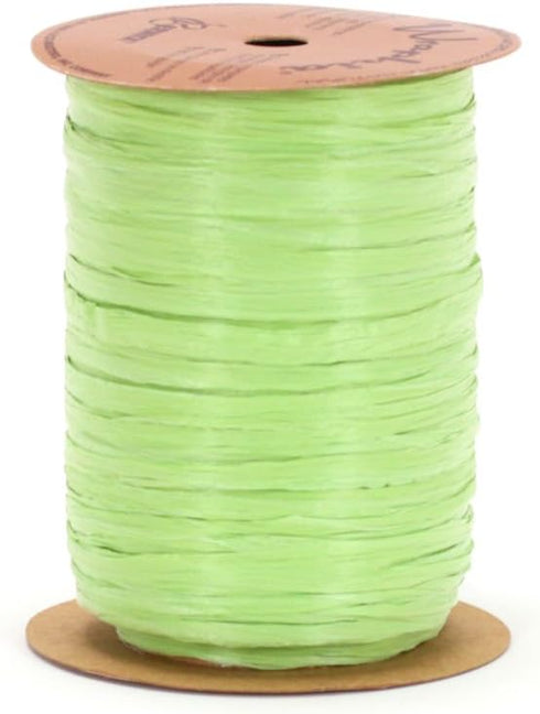 Berwick Offray 1/4'' Wide Matte Raffia Ribbon, Celadon Green, 100 Yards...