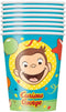 Curious George Paper Cups - 9oz (Pack of 8) - Delightful, Sturdy & Eco-Friendly Party Essentials - Perfect for Kids' Birthdays, Themed Events & Ce...