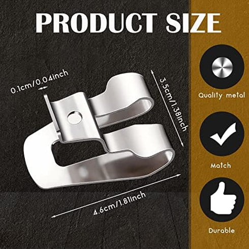 Replacement Belt Clip Hooks Stainless Steel Driver Belt Clip Drill Clip Hook Tool with Screws Power Tool Parts (4 Pieces)...