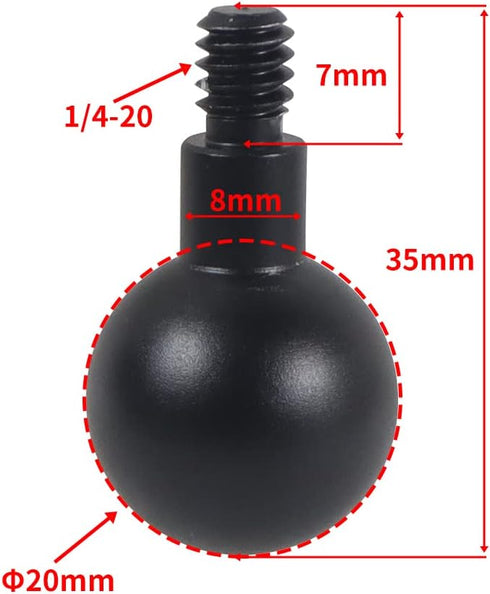 FEICHAO 20mm Ball Head to 1/4 Screw Adapter Mount for Camera Photography Conversion Accessory (35mm)...
