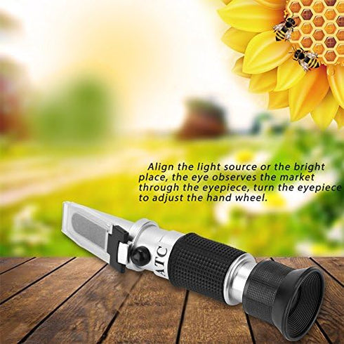 ViaGasaFamido Beekeepi Tools Honey Refractometer 58-90% (Sugar Content) Honey Concentration Meter, Ideal for Honey, Maple Syrup and Molasses, Bee ...