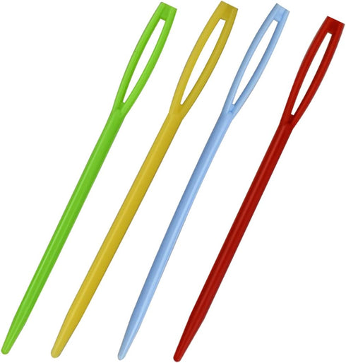 48pcs 2.7" Large Eye Plastic Sewing Needles - Yarn, Lacing, Safety Needles for Children's Craft Projects, 4 Colors...