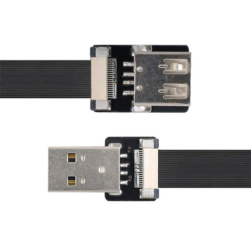 Xiwai 2.0M USB 2.0 Type-A Male to Female Extension Data Flat Slim FPC Cable for FPV & Disk & Scanner & Printer...