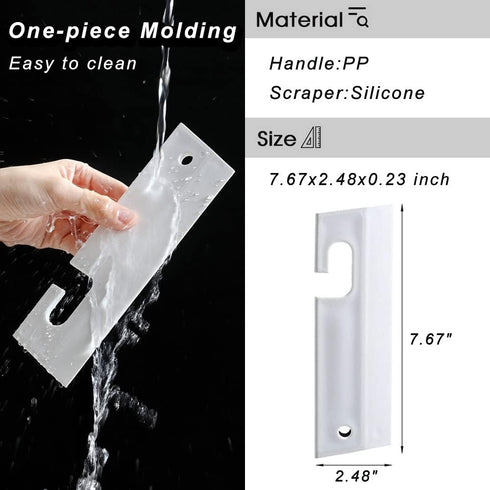 White Silicone Squeegee with Hanging Hole, Water Blade for Cleaning Kitchen Countertops Sink, Bathroom Shower Mirrors Glass, Car Windows Wiper Scr...