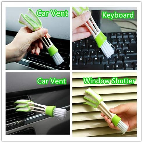 3PCS Cleaning Brush Window Blind Duster Car Air Vent Cleaner Automotive Air Conditioner Brush, Dust Collector Cleaning Cloth Tool for Keyboard Win...