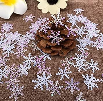 600Pcs White Winter Snowflake Table Confetti, Winter Wonderland Snowflake Confetti for Tables Winter Wonderland Birthday Baby Shower Table Decorat...