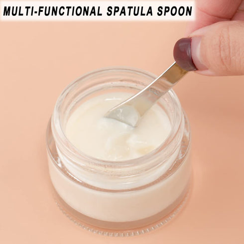 9 Pack Metal Cosmetic Spoon, Skincare Spatula, Beauty Scoop Spoon Spatula, Reusable Crescent Shape Spoon, for Home Salon,Facial,Mini Eye Cream App...