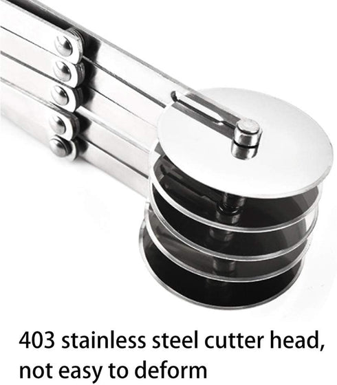 5 Wheel Pastry Cutter, Stainless Pizza Slicer, Expandable Pizza Slicer Multi-Round Pastry Knife Baking Cutter Roller Cookie Dough Cutter Divider...