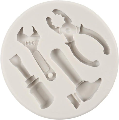 Hand Tools Silicone Mold Construction Tools Chocolate Fondant Molds Wrench Hammer Pliers Molds for Cake Decoration Cupcake Topper Candy Sugar Craf...