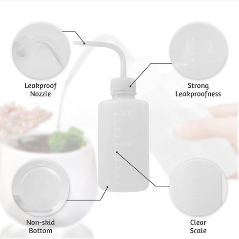 4 Packs 250ml Plastic Tattoo Wash Bottle with Squeeze Dispenser, White...