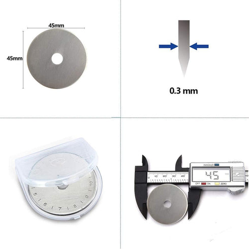 Rotary Cutter Blades 45mm 10 Pack by KISSWILL, Fits Fiskars, Olfa, Martelli, Dremel, Truecut, DAFA Rotary Cutter Replacement for Quilting Scrapboo...