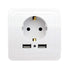 1set Smart Home Dual USB Port 2400mA Wall Charger Adapter 16A EU Standard Electrical Plug Socket Power Outlet Panel 110~250V...