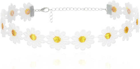 GUOXIAOMEI Sweet Handmade Colorful Daisy Flower Sunflower Pendant Clavicular Chain Adjustable Choker Necklace Friendship Elegant Jewelry for Women...