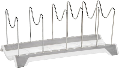 Cabinet Pot Lid Holders Organizer, Rack Holder Rest Storage for Pot Lid,Pans,Plates,Cutting Boards,Bakeware,Cooling Rack,Serving Trays, with 6 Sta...