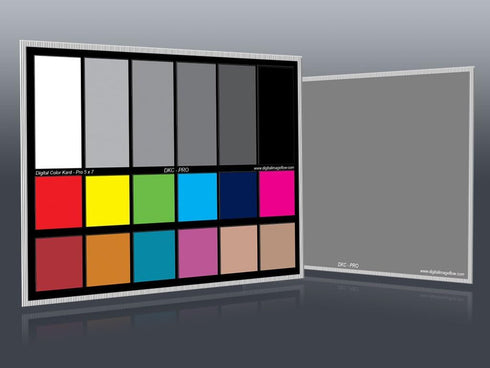 DKC-Pro 5" x 7" Set of 2 White Balance and Color Calibration Charts with 12% and 18% Gray - Pro Quality - Includes Frame Stand and User Guide...