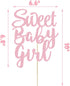 Sweet Baby Girl Cake Topper Rose Gold Glitter Girl Newborn Gender Reveal Cake Decor Cheers to Baby Show/Baby One Month/Hundred Days/Girl 1st Birth...