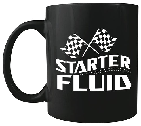Starter Fluid - Black Ceramic Coffee Mug - Makes a Great Gift and Home and Office Drinkware Under $15...
