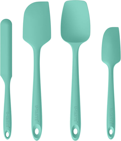 High Heat Resistant Silicone Spatulas: U-Taste 480ºF Hot Proof Food Grade Flexible Silicon Baking Scraper, Food Grade Rubber Kitchen Cooking Mixin...