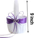 2PCS Purple Flower Girl Basket Double Heart Rhinestone Elegant For Wedding Ceremony Party Favor...