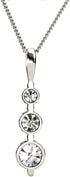 Cate & Chloe Willow Eternal 3 Stone Pendant Necklace, Women's 18k White Gold Plated Necklace with Crystals, 3 Beautiful Sparkling Crystal Stones S...