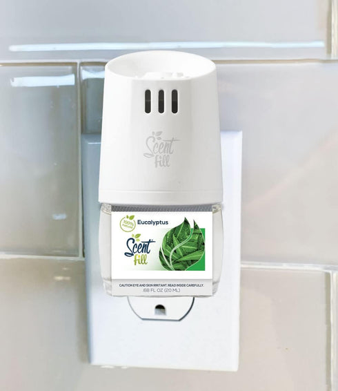 Scent Fill 100% Natural Eucalyptus Plug in Air Freshener, Scented Oil Refills, 2 Refills + Diffuser...