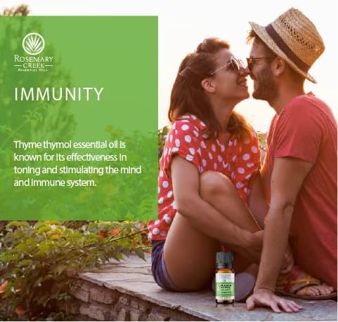 Thyme Thymol Essential Oil (Thymus vulgaris) – Anti-infectious – 100% Pure and Natural – for Oil Diffusers and Massage Therapy – by Rosemary Creek...