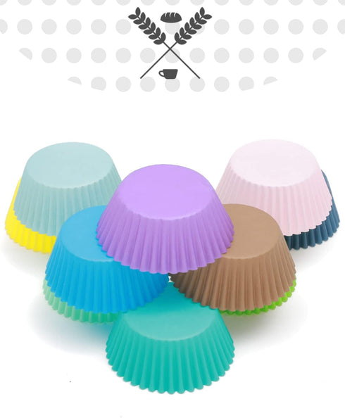 qiqee Cupcake Liners Muffin Cupcake Cups 300-Count Food Grade 12 Solid Color Cupcake Papers Baking Cups Cupcake Wrappers...