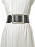 Belts for Women with Big Rhinestone Square Buckle -Wide Elastic Waist Dressy Strentch Waistbands Belt...