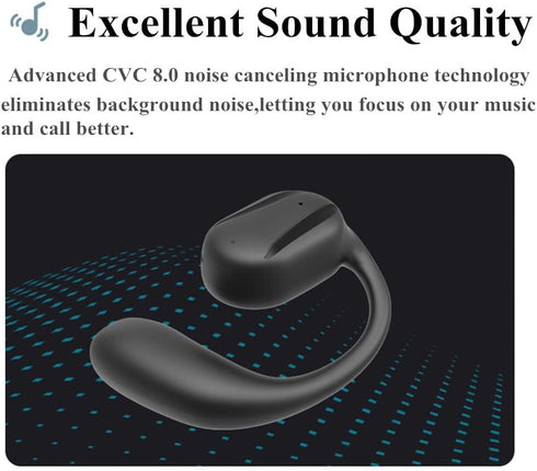 Open Ear Bluetooth Headphone Single on Ear Bluetooth Headset Wireless Earpiece with earhook sport business earphone Up to 15 hours Talk Time Left ...