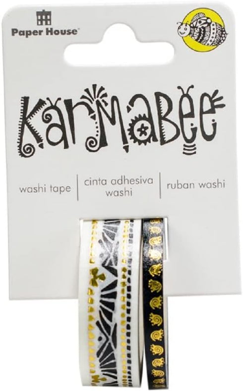 Paper House Productions Karambee Carved Canoes Set of 2 Foil Accent Washi Tape Rolls for Scrapbooking and Crafts...