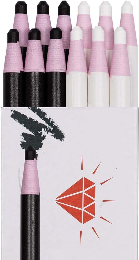 New China Markers Grease Pencils – 12-Pack Multi-Surface Wax Markers for Glass, Metal, Plastic – Non-Sharpening Peel Off China Marker (Black 6p + ...