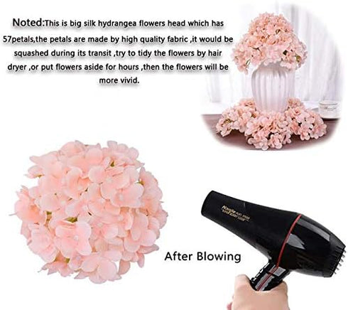 Silk Hydrangea Heads with Stems Artificial Flowers Heads for Home Wedding Decor(Off White 20PCS)...