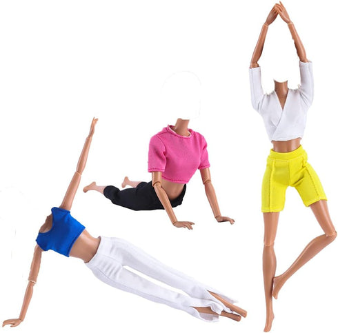 E-TING 3 Sets Handmade Yoga Clothes Gym Running Fitness Sportswear for 11.5inches Girl Doll...