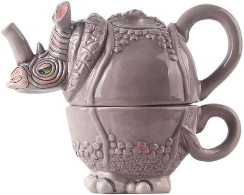 Blue Sky Ceramic 8.5"x5"x6.75" Rhino Tea for One...