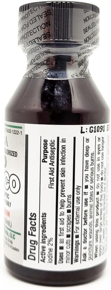 Germa White Iodine Tincture. First Aid Antiseptic. for Minor Scrapes, Cuts, Bruises and Burns. Prevents Skin Infection. 1 oz. Pack of 6...