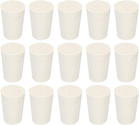 MECCANIXITY Rubber Tapered Plug 11mm to 15mm Solid Test Tubes Bungs Stopper White for Lab Home 24 Pieces...