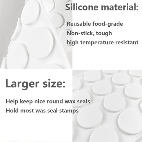 Wax Seal Silicone Mat for Wax Sealing Stamp, 30 Cavity Wax Seal Molds with 300Pcs Removable Sticky Adhesive Dots for DIY Craft Adhesive Waxing Sta...