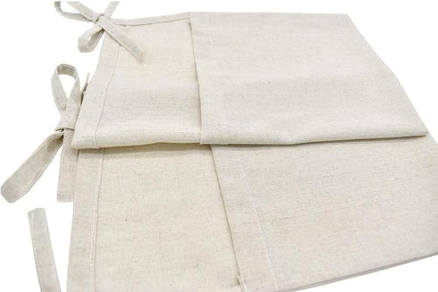 Linen Baby Bedside Hanging Storage Bag,2 Pockets Organizer for Baby Cribs and Toys (Burlywood)...