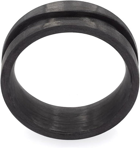 Wapiti Designs Ring Core Blank for Inlay Jewelry Making (8mm Carbon Fiber - Curvy Groove, 5.5)...